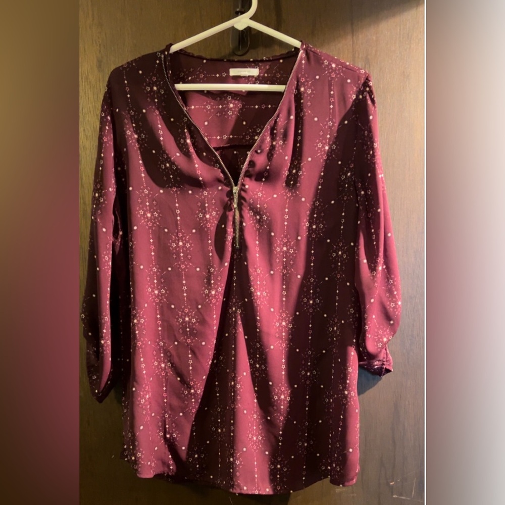 Women’s Maurice’s  Maroon Zip Dress Top